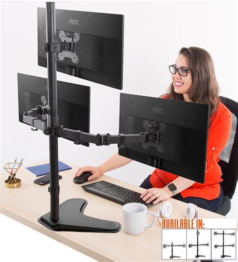 Stand Steady Freestanding 3 Monitor Mount Desk Stand Height