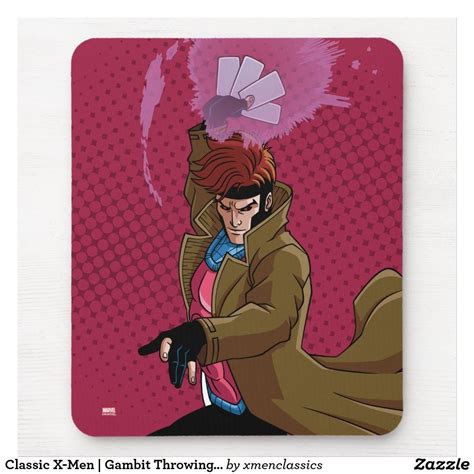Classic X Men Gambit Throwing Playing Cards Mouse Pad Zazzle In
