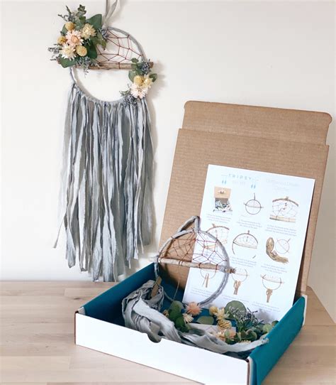 Diy Floral Dream Catcher Kit Make Your Own Dreamcatcher Grey