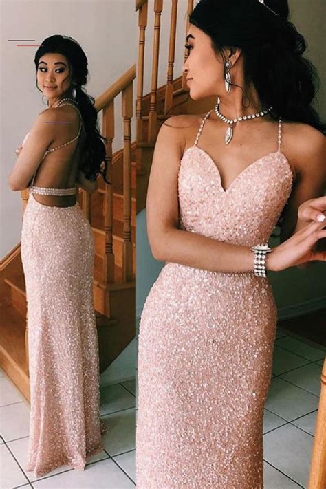 Rose Gold Prom Dress Image By Caitlin Solomon On Matric Farewell Dresses In 2020 Backless Prom