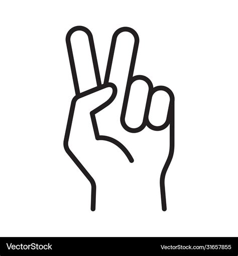 Hand Showing Victory Sign Icon Royalty Free Vector Image