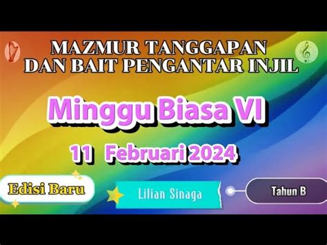 Mazmur Tanggapan Februari Minggu Biasa Vi Edisi Baru