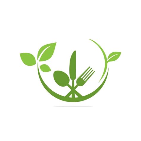 Healthy Food Logo Template Vector Organic Food Logo Design With Spoons