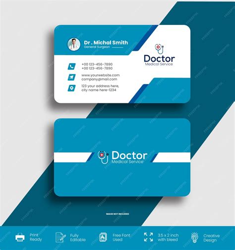 Premium Vector Modern Creative Medical Business Card Template Design