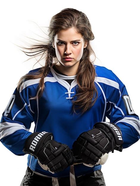 Premium Ai Image Dynamic Female Ice Hockey Player Ai Generated
