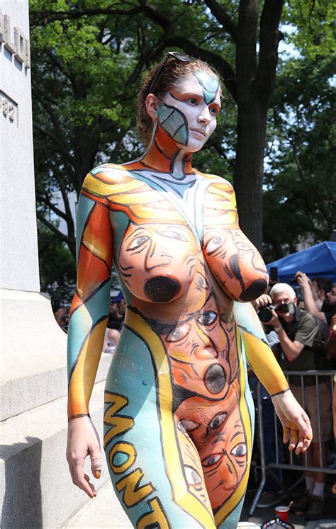 Big Breasted Beauty Nude In Public At Bodypainting Day Porn Pic