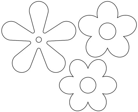Retro Flower Icon 5petals Black White Line Art Valentine Xochi