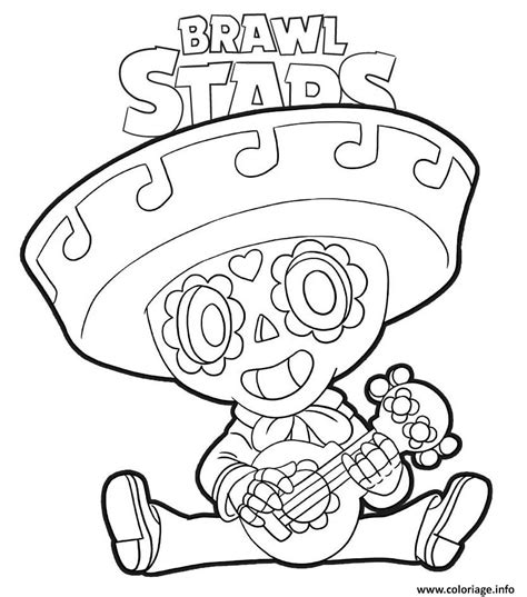 His super can heal both poco himself and his teammates!. Coloriage Poco Brawl Stars - JeColorie.com
