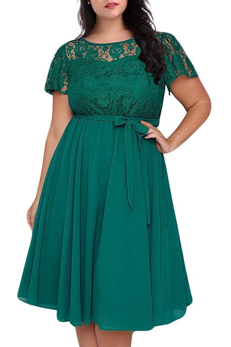 Plus Size Lace And Chiffon Wedding Guest Dresses Angrila
