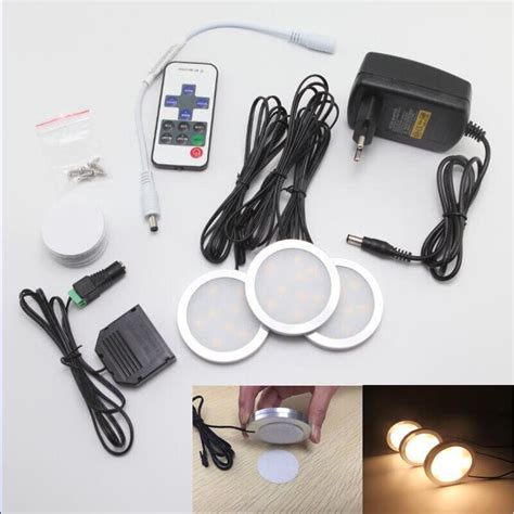 Great savings & free delivery / collection on many items. 6W LED Under Cabinet Lighting Kit 3Pcs of 12V Puck Lights ...
