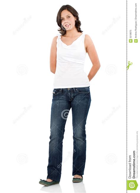 Casual girl standing stock image. Image of female, pose ...