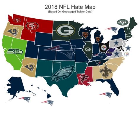 Graphic Shows The Most Hated Nfl Team For Every State In 2018