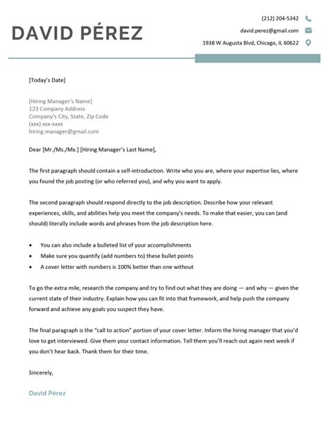 Professional Cover Letter Templates Free For Word And G Docs
