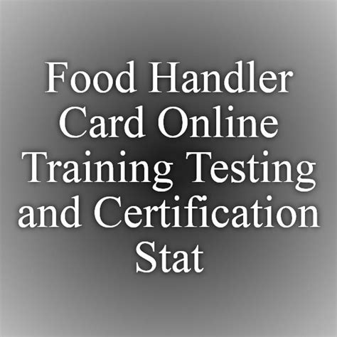Who needs a food safety manager certification? Food Handler Card Online Training Testing and ...