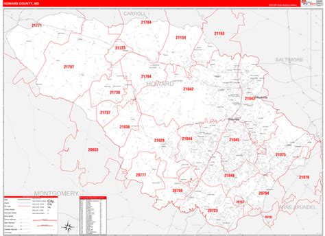 Howard County Md Zip Code Maps Red Line