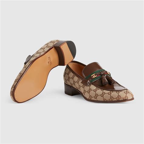 Loafer With Tassel In Original Gg Canvas Gucci Dk