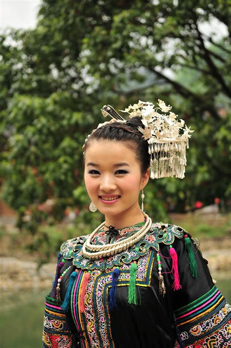 Beautilful Miao Girl In Xijiang Miao Village Huang Xin