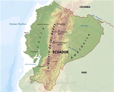 Mapa Físico De Ecuador Mapa De Ecuador