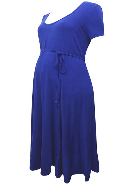 motherhood motherhood royal blue short sleeve belted maternity dress size small to xlarge