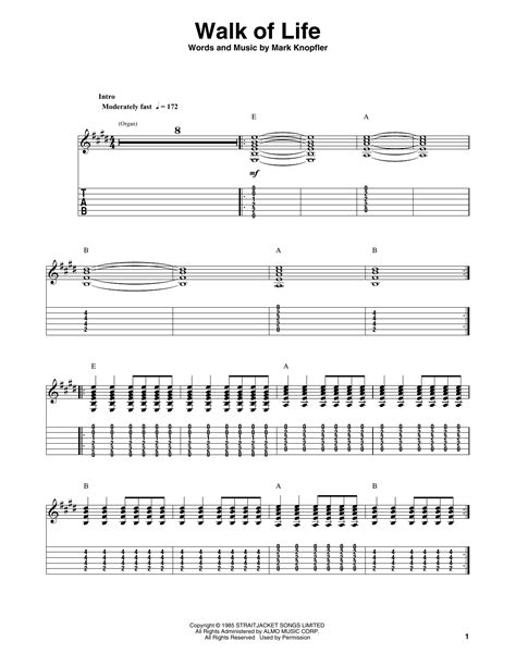 Walk Of Life By Dire Straits Guitar Tab Play Along Guitar Instructor