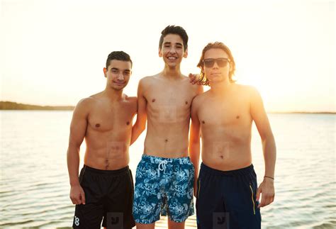 Three Teenage Boys On Summer Camp Together Stock Photo 139142