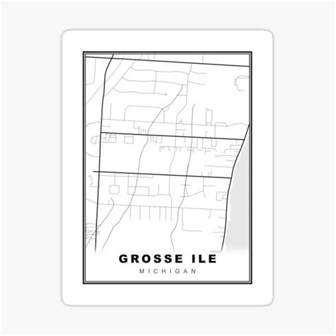Grosse Ile Map Sticker For Sale By Sibudas Redbubble