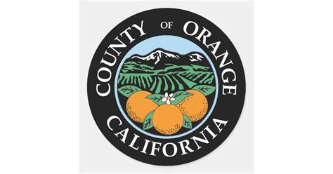 Orange County Seal Classic Round Sticker Zazzle