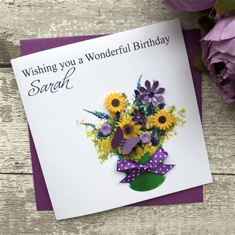 Handmade Personalised Birthday Card Handmade Cardspink