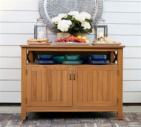 Stow your favorite collectibles, keepsakes and holiday plates in a storage sideboard or buffet. Hampstead Teak Buffet - Honey | Outdoor dining furniture ...
