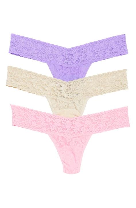 Hanky Panky Low Rise Lace Thongs Set Of Three