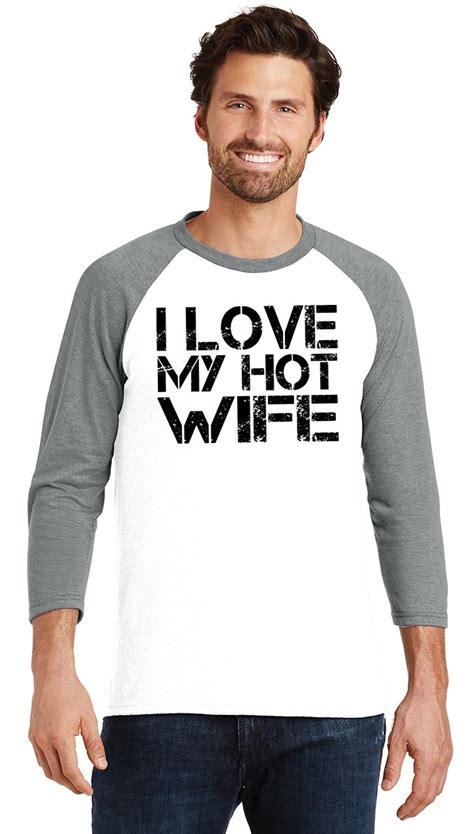 Mens I Love My Hot Wife Cute Valentines Day T Shirt 34 Triblend