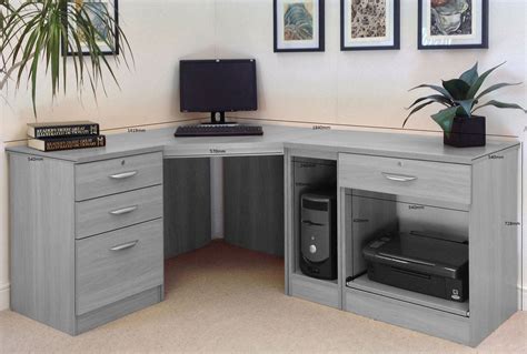 Small Office Corner Desk Set With 31 Drawers Printer