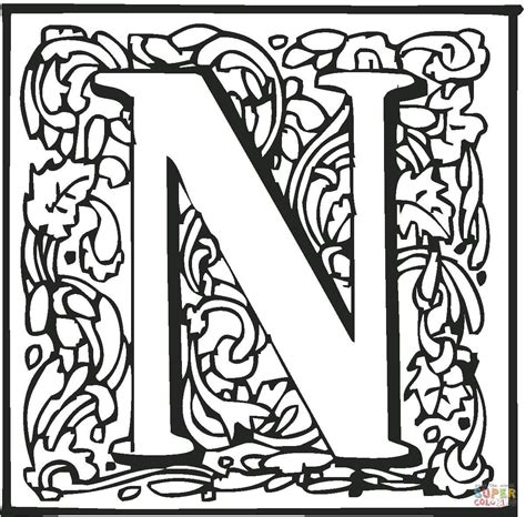 Letter N Image Coloring Pages Letter N Coloring Pages