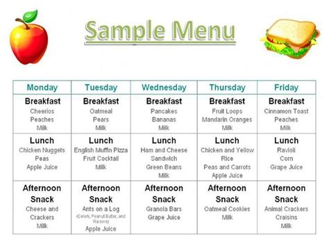 Once printed, it is now available for daily use. Menu Photos Printables Menus Daycares Menus Home Daycare ...