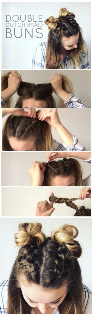 Double Dutch Braid Buns Half Up Hairstyle Long Hair Styles Hairstyle