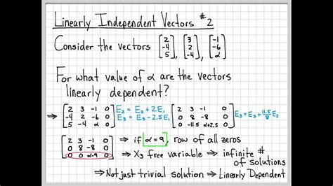 Linear Algebra Example Problems Linearly Independent Vectors 2 Youtube