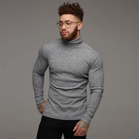 New Fashion Winter Sweater Men Warm Turtleneck Mens Sweaters Slim Fit Pullover Men Classic