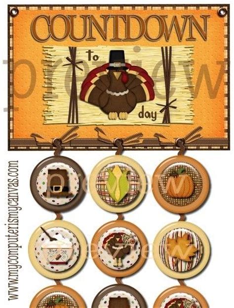 clearance thanksgiving turkey day countdown advent printable instan…