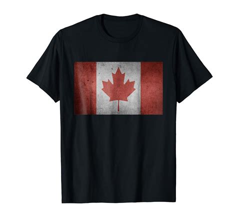 Canada Canadian National Flag Distressed Unisex T Shirt Tee Clothing