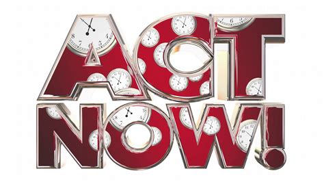 Act Now Call To Action Clocks Time Words 3d Animation