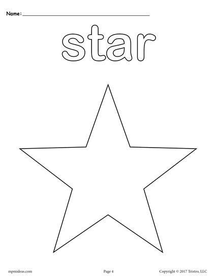 Star coloring pages for kindergarten. 12 Shapes Coloring Pages! | Shape coloring pages, Star ...