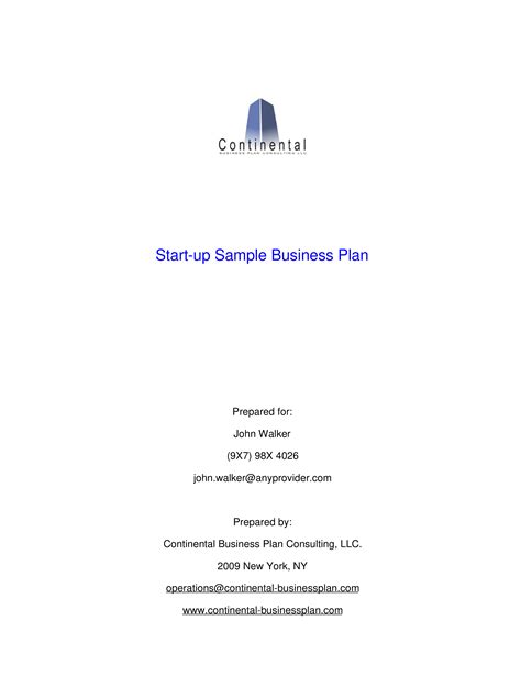 Startup Business Plan Sample Templates At