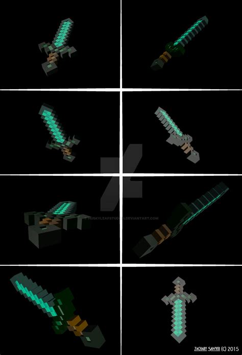 3d Minecraft Diamond Sword By Huskyleafstudios On Deviantart