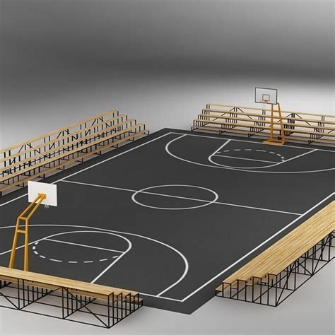 Basketball Court 03 3d Model Stadium Architecture Basketball