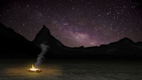 Pure Ambience Fireplace Desert Campfire And Stars Starry Night