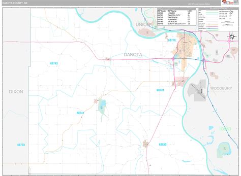 Dakota County Ne Wall Map Premium Style By Marketmaps