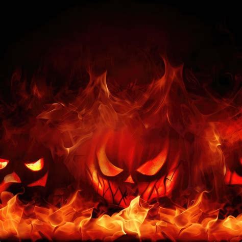 Premium Photo Scary Halloween Background With Fire Flames