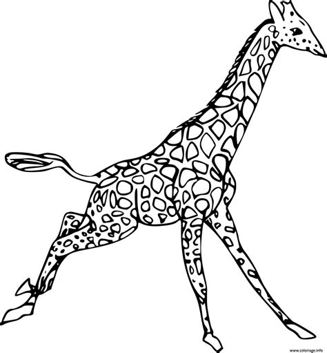 Coloriage Girafe Qui Court Dessin Girafe à Imprimer