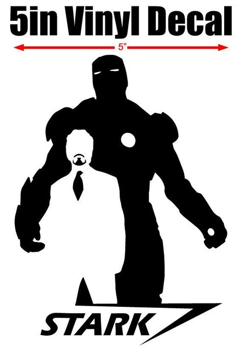 Iron Man Silhouette 5 Vinyl Window Decal Available In Blackwhite