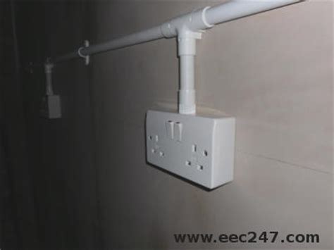 Installing surface electrical conduit for wiring a 120volt outlet and light fixture. eec247 Glossary of Electrical Terms